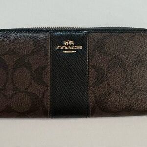Coach Black and Brown Leather Wallet